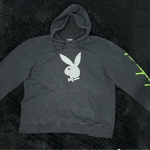 PLAYBOY Black Hoodie W Green Lettering